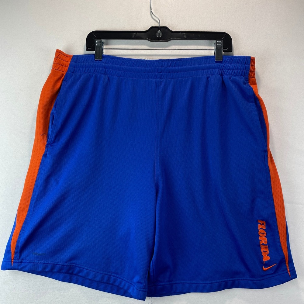 VTG Y2K Nike Team Florida Gators Shorts Mens L Blue Orange Lined Mesh Athletic
